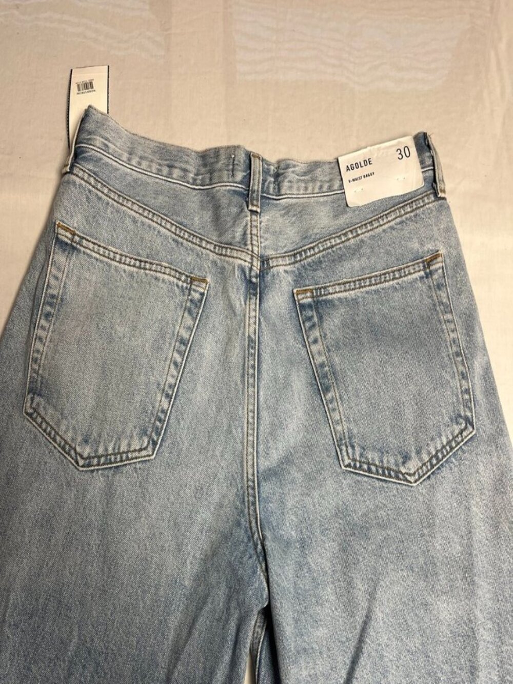 AGOLDE V-Waist Baggy Jeans Light Wash Size 30 Wide Leg Denim - Picture 12 of 13